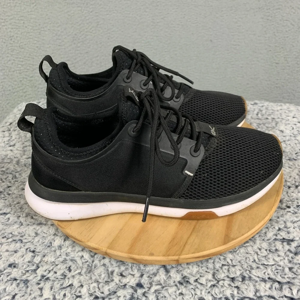 Kuru Atom Sneakers Women's 8 Black/White/Gum Mesh Athletic Running Walking Shoes